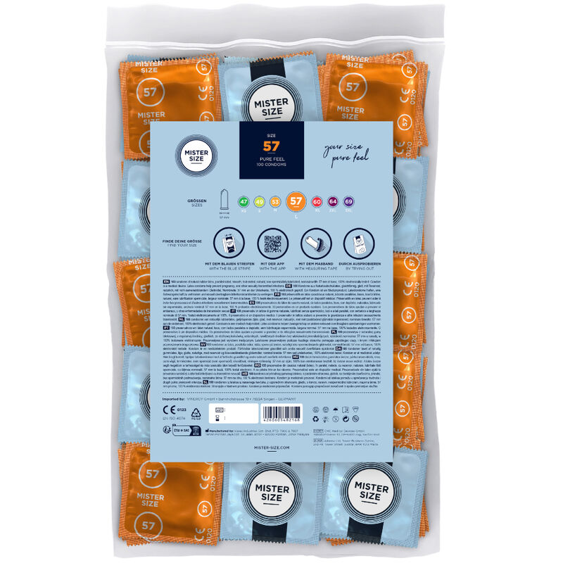 MISTER SIZE - PRÉSERVATIF TAILLE L 57 MM (100 UNITÉS) MISTER SIZE