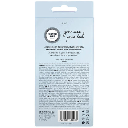 MISTER SIZE - PRÉSERVATIF TAILLE M 53 MM (10 UNITÉS) MISTER SIZE