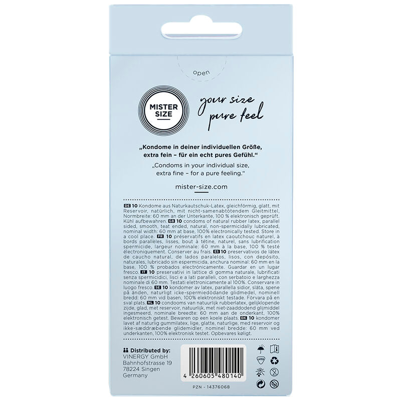 MISTER SIZE - PRÉSERVATIF TAILLE XL 60 MM (10 UNITÉS) MISTER SIZE