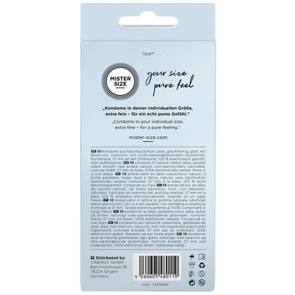 MISTER SIZE - PRÉSERVATIF TAILLE L 57 MM (10 UNITÉS) MISTER SIZE