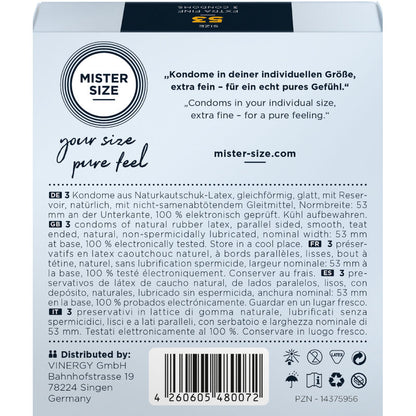 MISTER SIZE - PRÉSERVATIF TAILLE M 53 MM (3 UNITÉS) MISTER SIZE