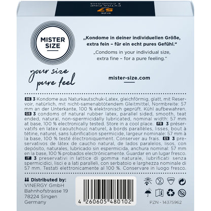MISTER SIZE - PRÉSERVATIF TAILLE L 57 MM (3 UNITÉS) MISTER SIZE