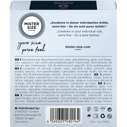 MISTER SIZE - PRÉSERVATIFS TAILLE XXL 64 MM (3 UNITÉS) MISTER SIZE