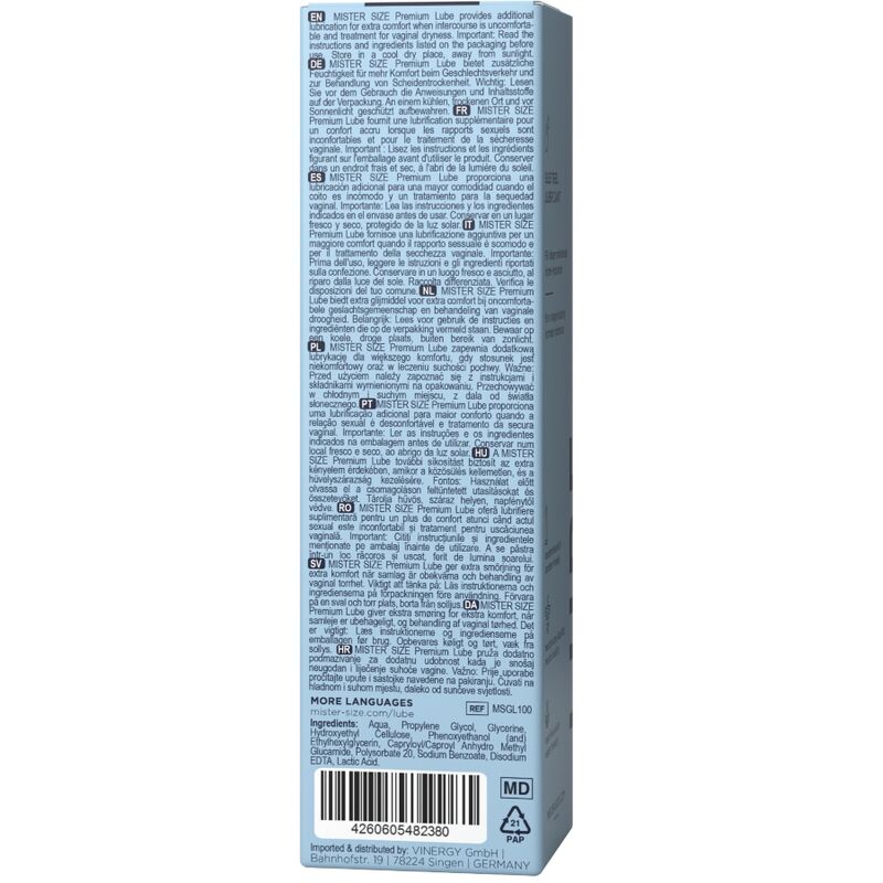 MISTER SIZE - LUBRIFIANT PREMIUM 100 ML MISTER SIZE