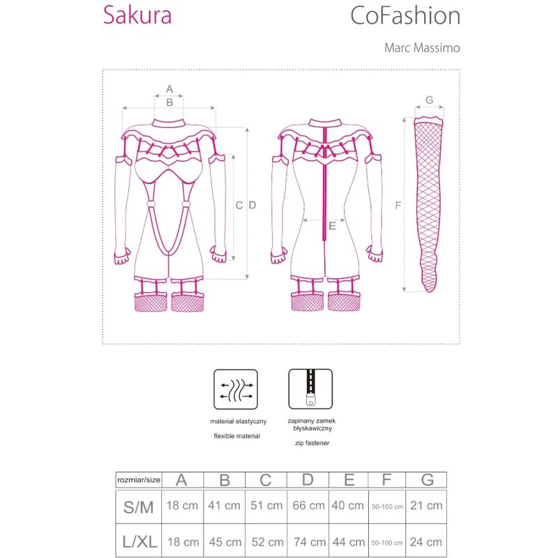 LIVCO CORSETTI FASHION - COMBINAISON SAKURA CF 90357 + GANTS LONGS + PORTE-JARRETELLES NOIR S/M LIVCO CORSETTI SETS