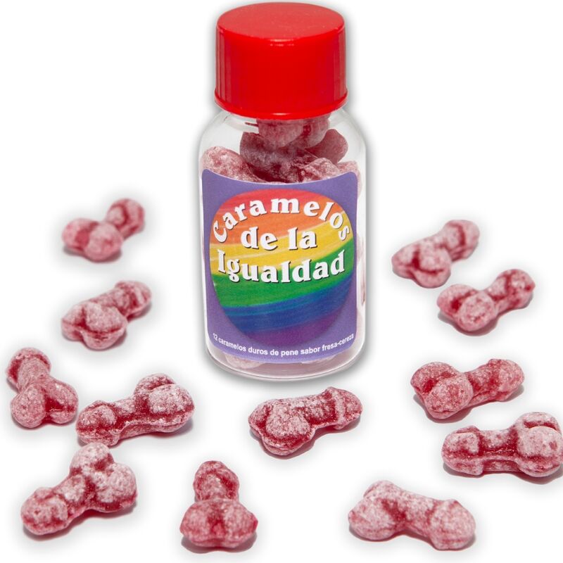 DIABLO PICANTE - 12 BONBONS ÉGALITÉ DE FORME DE PÉNIS FRAISE/CERISE DIABLO PICANTE