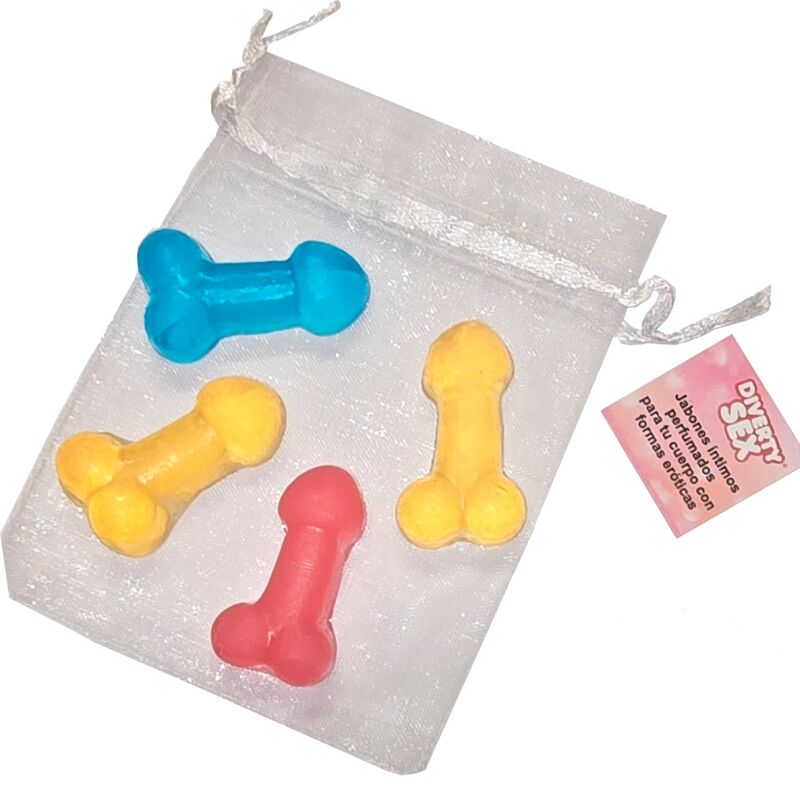 DIABLO PICANTE - 4 MINI SAVONS PARFUMÉS EN FORME DE PÉNIS DIABLO PICANTE