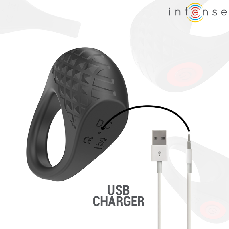 INTENSE - CLOVER VIBRATEUR ANNEAU PÉNIS 10 VIBRATIONS NOIR INTENSE COUPLES TOYS
