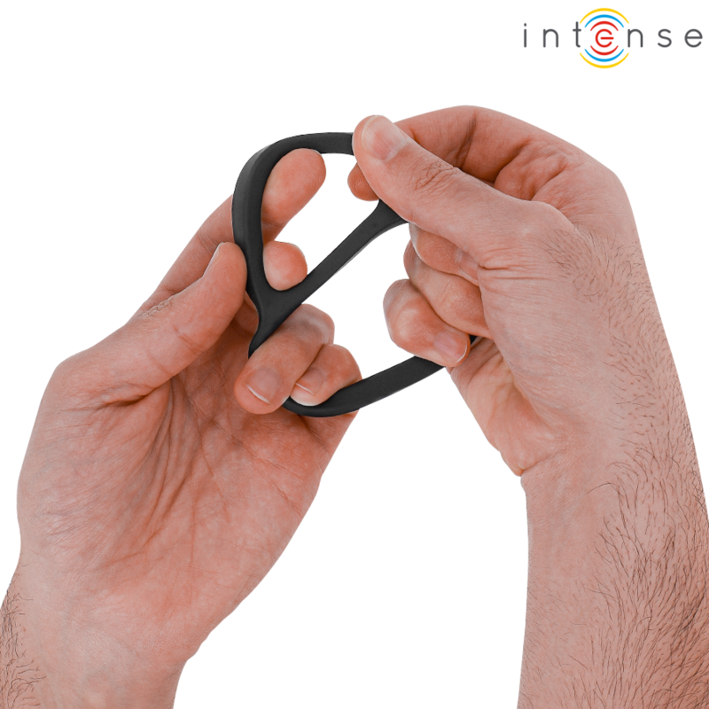 INTENSE - BOBBY DOUBLE ANNEAU PÉNIS EN SILICONE NOIR INTENSE COUPLES TOYS
