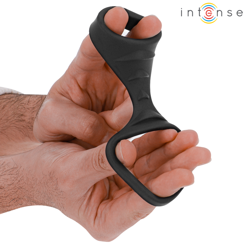 INTENSE - THEO ANNEAU PÉNIS DOUBLE SILICONE NOIR MODÈLE 3 INTENSE COUPLES TOYS