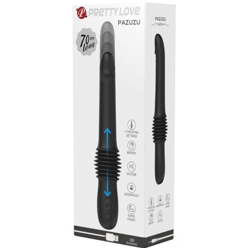 PRETTY LOVE - VIBRATEUR PAZUZU 3 MODES DE POUSSÉE NOIR PRETTY LOVE