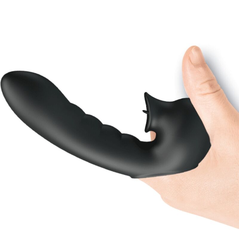 PRETTY LOVE - HOBGOBLIN BOÎTE À DOIGTS VIBRANTS 12 VIBRATIONS + STIMULATEUR DE CLITORIS NOIR PRETTY LOVE