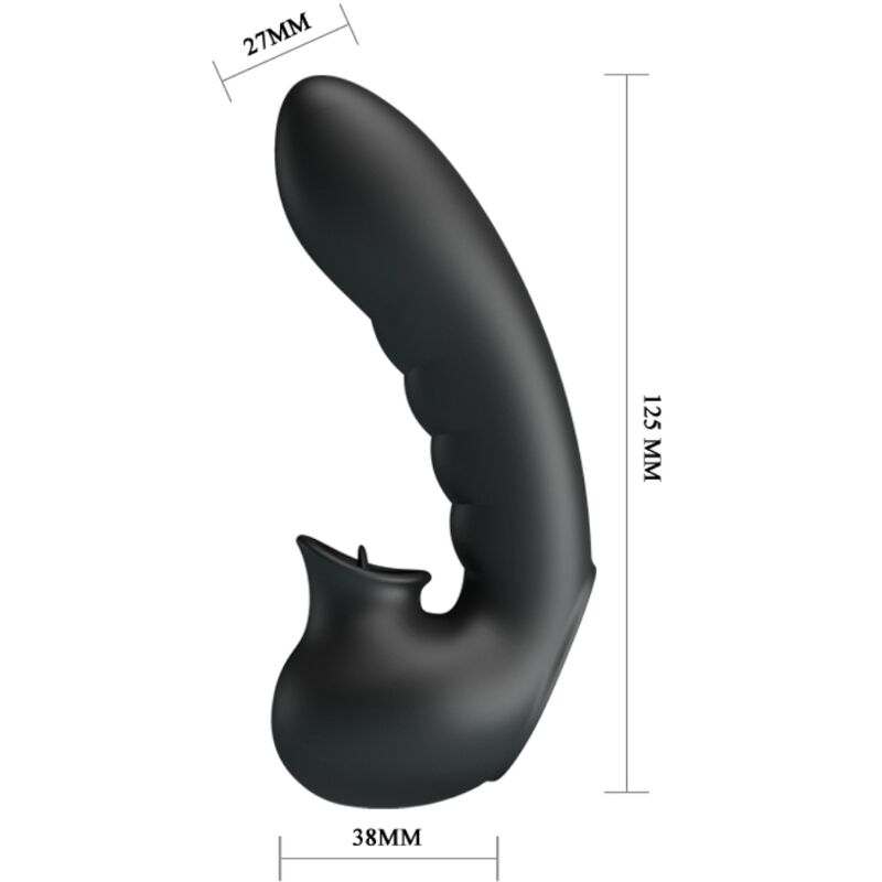 PRETTY LOVE - HOBGOBLIN BOÎTE À DOIGTS VIBRANTS 12 VIBRATIONS + STIMULATEUR DE CLITORIS NOIR PRETTY LOVE