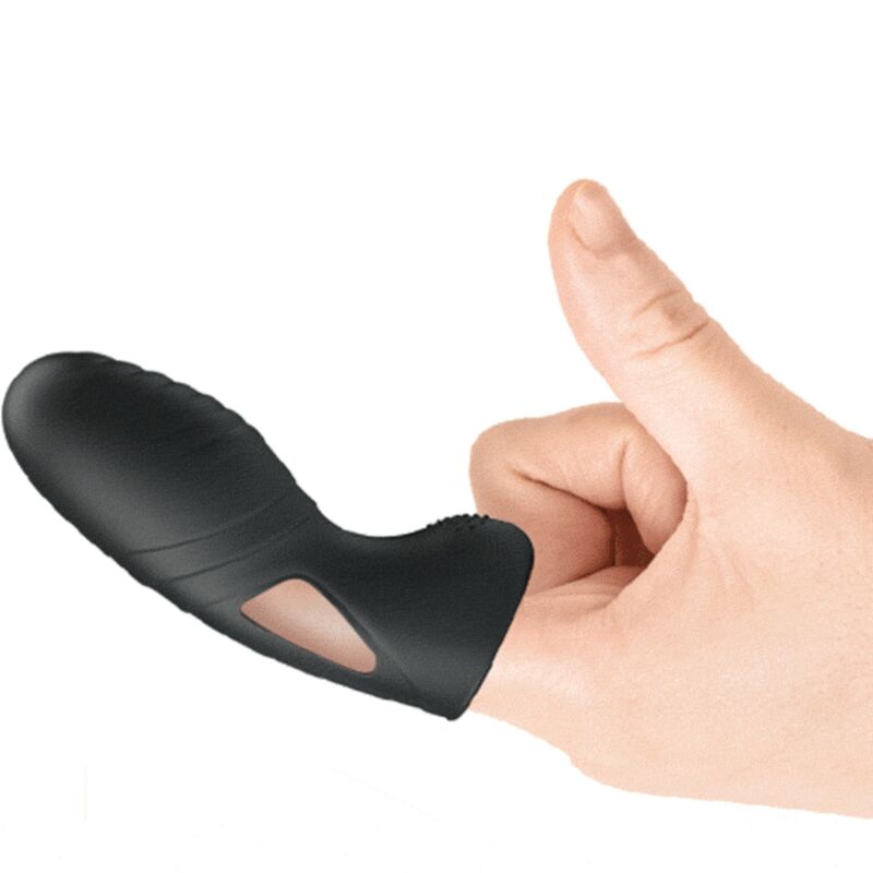 PRETTY LOVE - ALAN VIBRATEUR DE DOIGTS EN SILICONE NOIR PRETTY LOVE