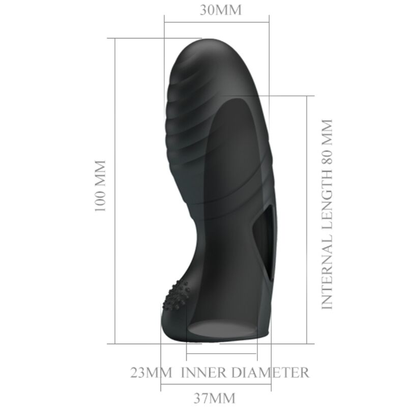 PRETTY LOVE - ALAN VIBRATEUR DE DOIGTS EN SILICONE NOIR PRETTY LOVE