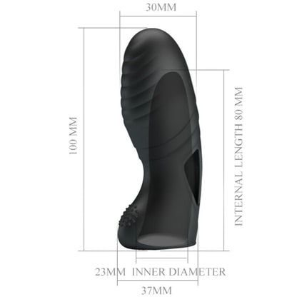 PRETTY LOVE - ALAN VIBRATEUR DE DOIGTS EN SILICONE NOIR PRETTY LOVE