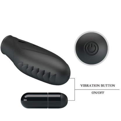 PRETTY LOVE - VIBRATEUR DOIGT EN SILICONE GILO NOIR PRETTY LOVE