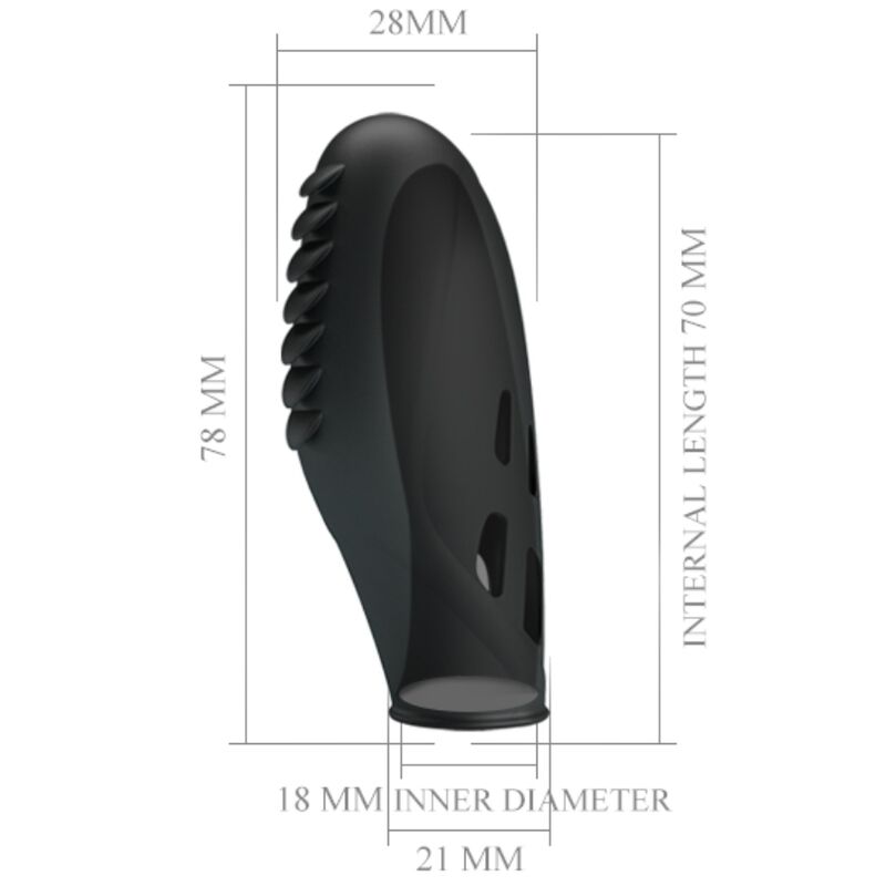 PRETTY LOVE - VIBRATEUR DOIGT EN SILICONE GILO NOIR PRETTY LOVE