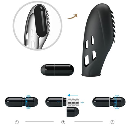 PRETTY LOVE - VIBRATEUR DOIGT EN SILICONE GILO NOIR PRETTY LOVE