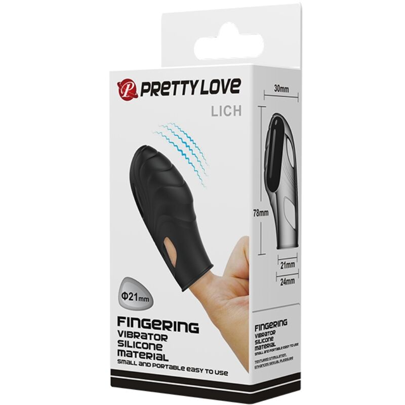 PRETTY LOVE - VIBRATEUR DE DOIGT EN SILICONE LICH NOIR PRETTY LOVE