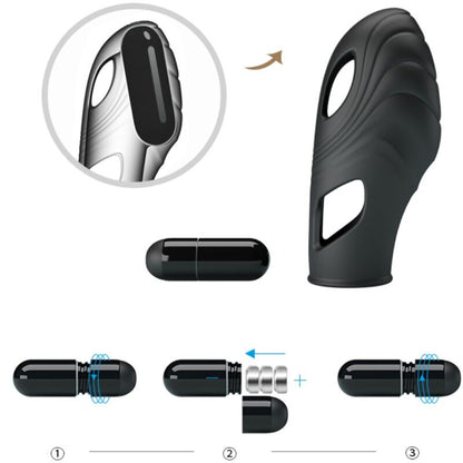 PRETTY LOVE - VIBRATEUR DE DOIGT EN SILICONE LICH NOIR PRETTY LOVE