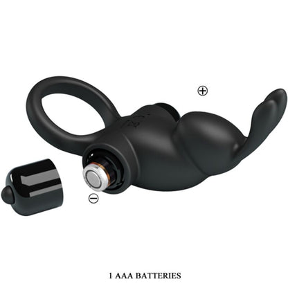 PRETTY LOVE - ANNEAU VIBRANT + STIMULATEUR DE CLITORIS RABBIT 10 VIBRATIONS NOIR PRETTY LOVE PARTY UP