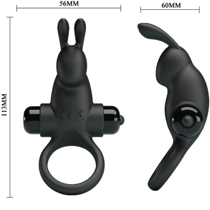 PRETTY LOVE - ANNEAU VIBRANT + STIMULATEUR DE CLITORIS RABBIT 10 VIBRATIONS NOIR PRETTY LOVE PARTY UP
