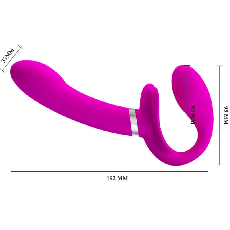 PRETTY LOVE - VIBRATEUR DOUBLE STRAP-ON VALERIE 12 VIBRATIONS VIOLET PRETTY LOVE