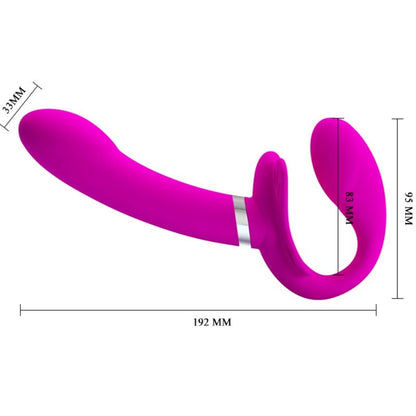PRETTY LOVE - VIBRATEUR DOUBLE STRAP-ON VALERIE 12 VIBRATIONS VIOLET PRETTY LOVE