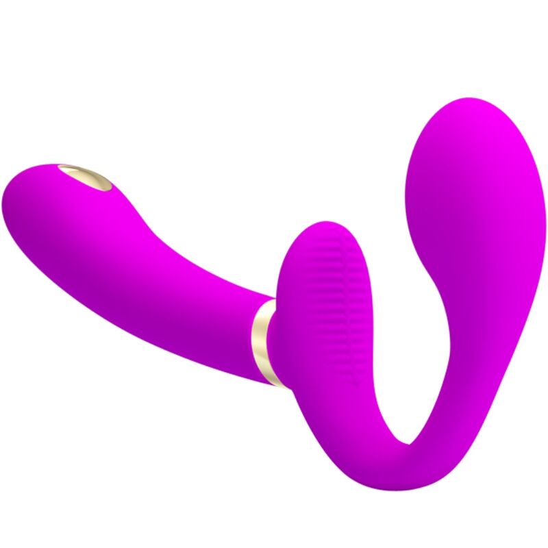 PRETTY LOVE - THUNDERBIRD DOUBLE VIBRATEUR STRAP-ON TÉLÉCOMMANDE VIOLET PRETTY LOVE