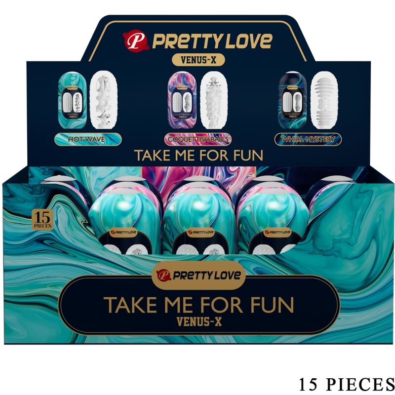 PRETTY LOVE - VENUS X 15 MASTURBATEURS HOMMES EN SILICONE BLANC PRETTY LOVE