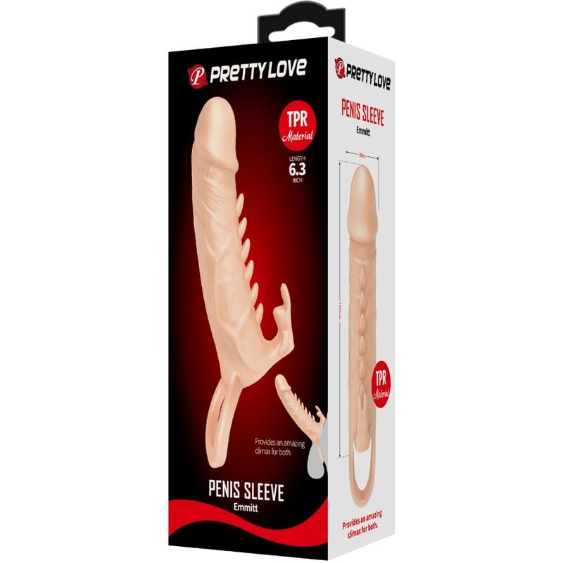 PRETTY LOVE - EMMIT MANCHON POUR PÉNIS + STIMULATEUR DE CLITORIS CHAIR PRETTY LOVE