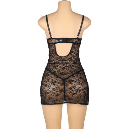 SUBBLIME - 954185 BABYDOLL EN DENTELLE À BRETELLES RÉGLABLES NOIRE S/M SUBBLIME BABYDOLLS