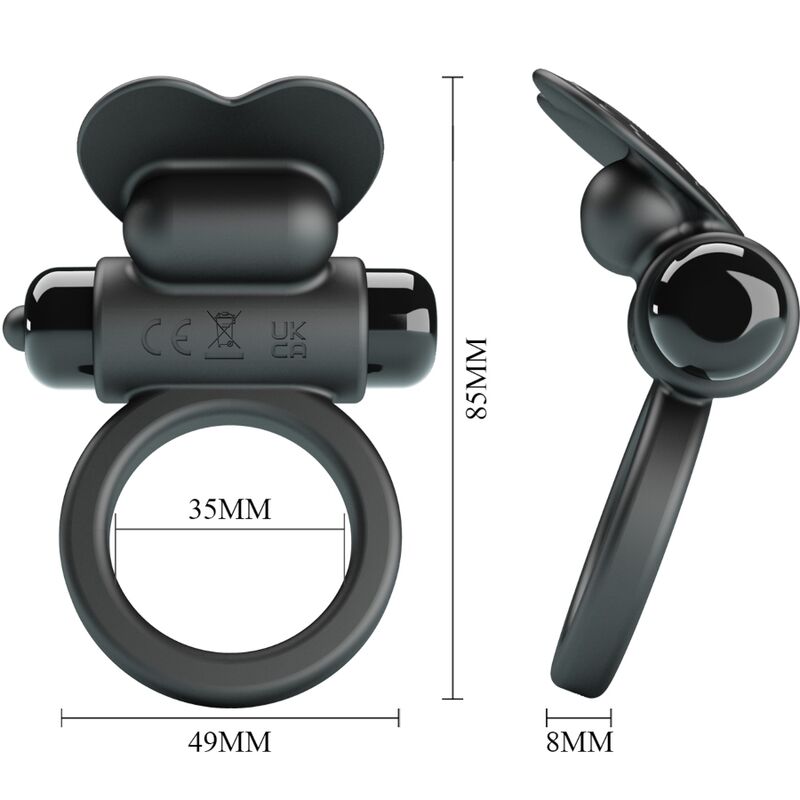 PRETTY LOVE - BAGUE VIBRANTE DEBONAIRE LAPIN 10 VIBRATIONS NOIRE PRETTY LOVE