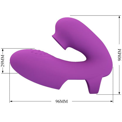 PRETTY LOVE - VIBRATEUR DE DOIGTS ATHENA AVEC STIMULATEUR DE CLITORIS VIOLET PRETTY LOVE