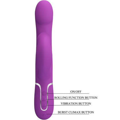 PRETTY LOVE - VIBRATEUR ET STIMULATEUR MULTIFONCTION 4 EN 1 VIOLET PRETTY LOVE