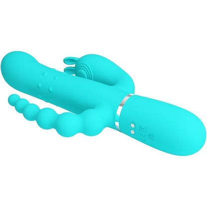 PRETTY LOVE - CAMMY 4 EN 1 VIBRATEUR MULTIFONCTION TRIPPLE RABBIT BLEU PRETTY LOVE