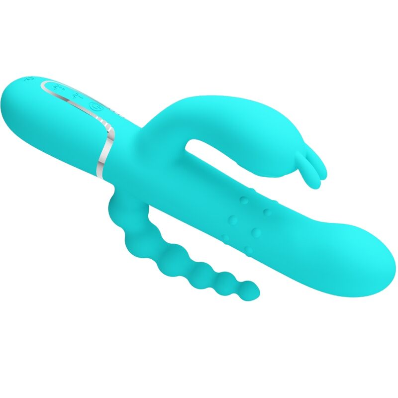 PRETTY LOVE - CAMMY 4 EN 1 VIBRATEUR MULTIFONCTION TRIPPLE RABBIT BLEU PRETTY LOVE