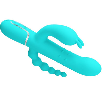 PRETTY LOVE - CAMMY 4 EN 1 VIBRATEUR MULTIFONCTION TRIPPLE RABBIT BLEU PRETTY LOVE
