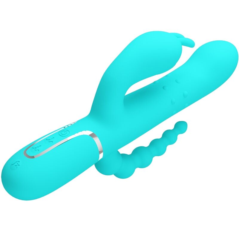 PRETTY LOVE - CAMMY 4 EN 1 VIBRATEUR MULTIFONCTION TRIPPLE RABBIT BLEU PRETTY LOVE