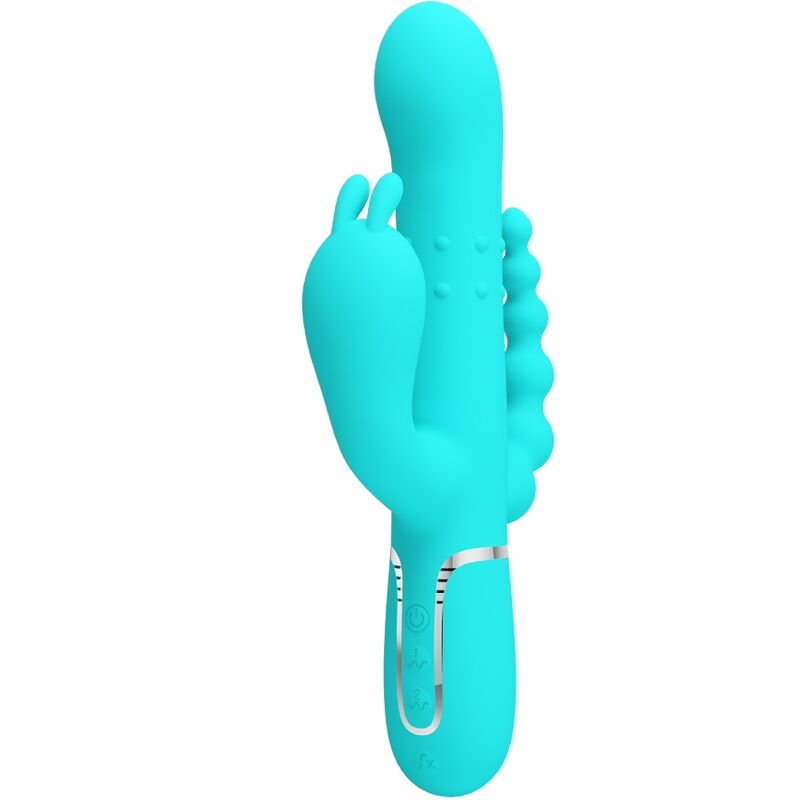 PRETTY LOVE - CAMMY 4 EN 1 VIBRATEUR MULTIFONCTION TRIPPLE RABBIT BLEU PRETTY LOVE