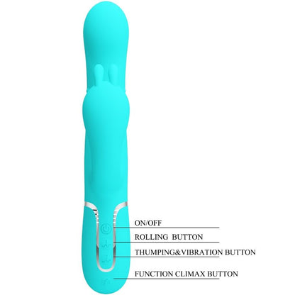 PRETTY LOVE - CAMMY 4 EN 1 VIBRATEUR MULTIFONCTION TRIPPLE RABBIT BLEU PRETTY LOVE