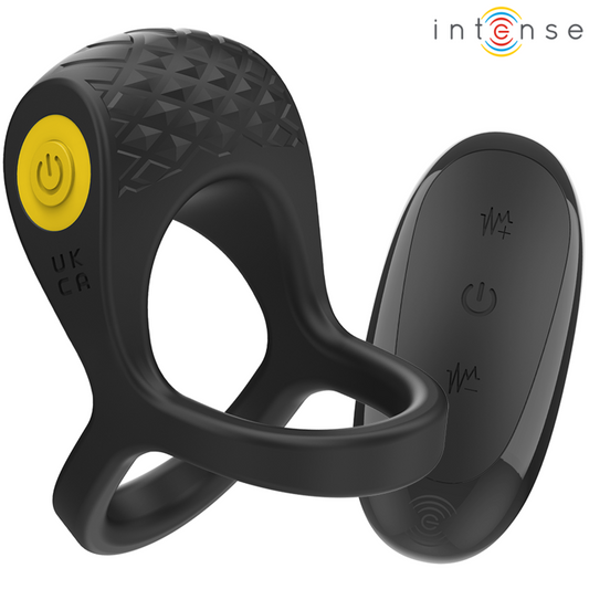 INTENSE - ALEX VIBRATEUR DOUBLE ANNEAU PÉNIS 10 VIBRATIONS NOIR INTENSE COUPLES TOYS