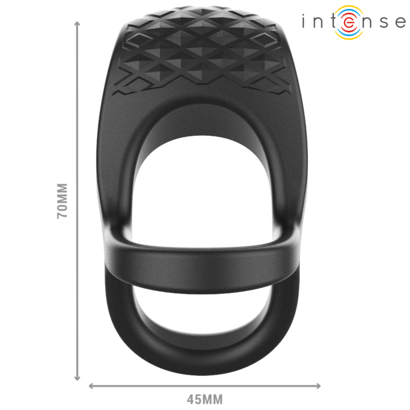 INTENSE - ALEX VIBRATEUR DOUBLE ANNEAU PÉNIS 10 VIBRATIONS NOIR INTENSE COUPLES TOYS
