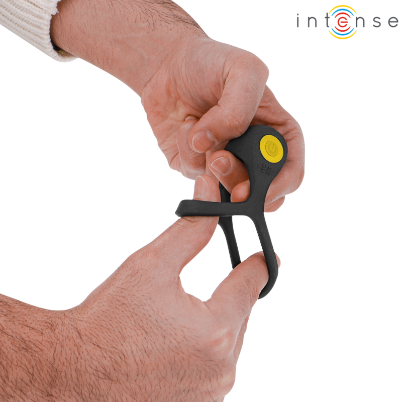 INTENSE - ALEX VIBRATEUR DOUBLE ANNEAU PÉNIS 10 VIBRATIONS NOIR INTENSE COUPLES TOYS