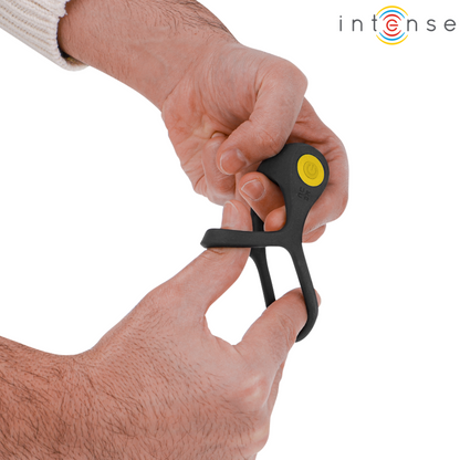 INTENSE - ALEX VIBRATEUR DOUBLE ANNEAU PÉNIS 10 VIBRATIONS NOIR INTENSE COUPLES TOYS