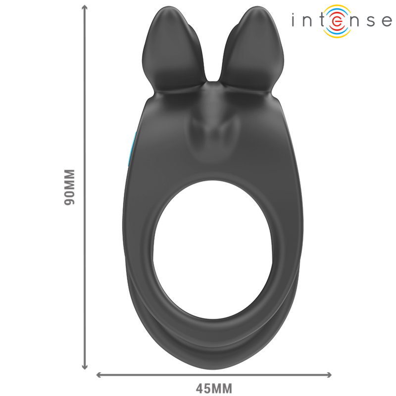 INTENSE - SAM VIBRATEUR DOUBLE ANNEAU PÉNIS 10 VIBRATIONS NOIR INTENSE COUPLES TOYS