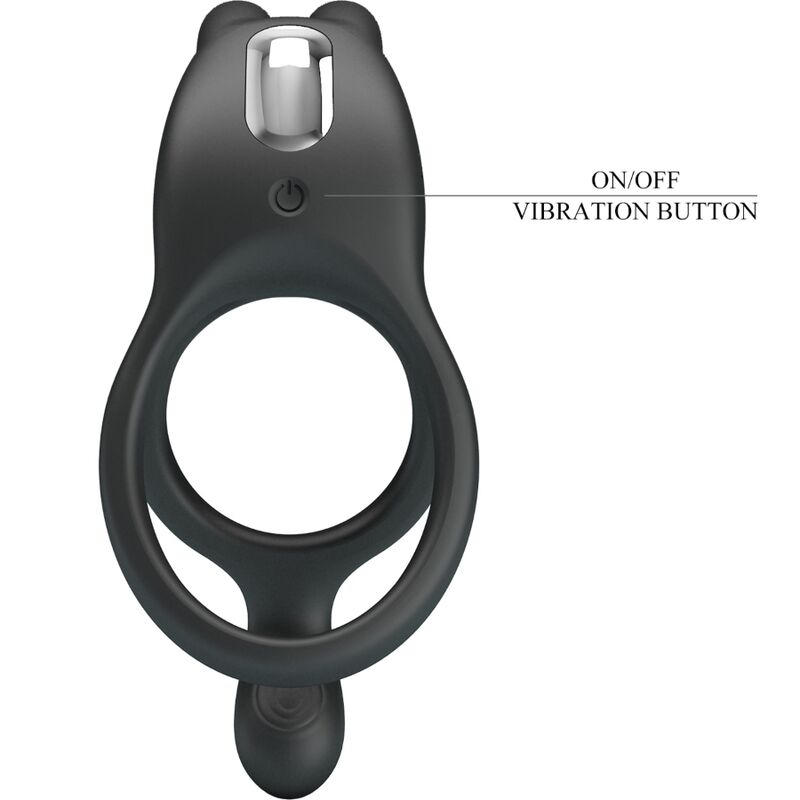 PRETTY LOVE - SETH DOUBLE ANNEAU VIBRANT LAPIN 7 VIBRATIONS NOIR PRETTY LOVE