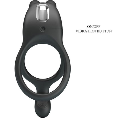 PRETTY LOVE - SETH DOUBLE ANNEAU VIBRANT LAPIN 7 VIBRATIONS NOIR PRETTY LOVE