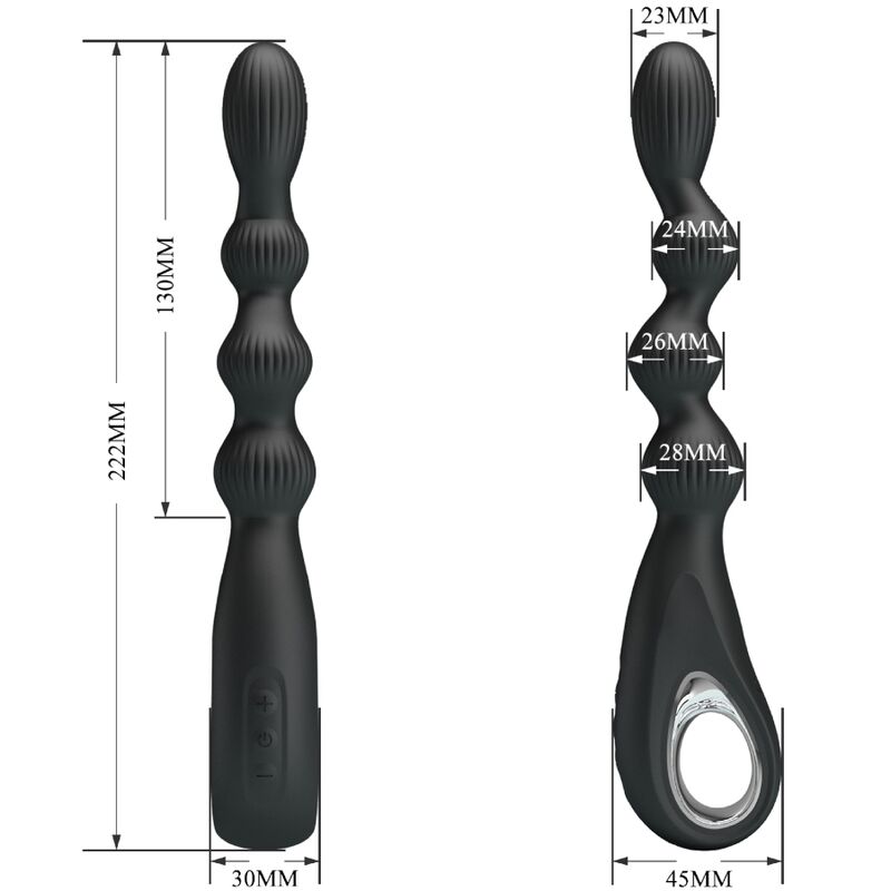 PRETTY LOVE - VIBRATEUR ANAL FEDERER 12 VIBRATIONS NOIR PRETTY LOVE